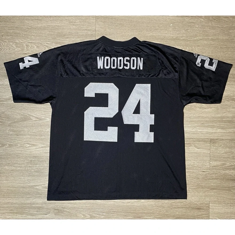 Men Size XL Vintage NFL Adidas Oakland Raiders Charles Woodson #24 Jersey Mesh